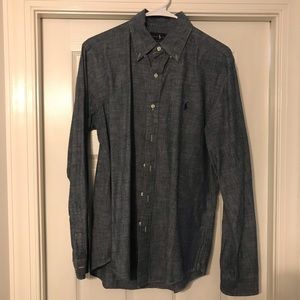 Polo Denim Button Up Shirt. M
